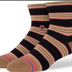 STANCE MEN’S QUARTER HEIGHT CASUAL W/INFIKNIT STRIPED MID CUSHION SIZE LARGE NWT